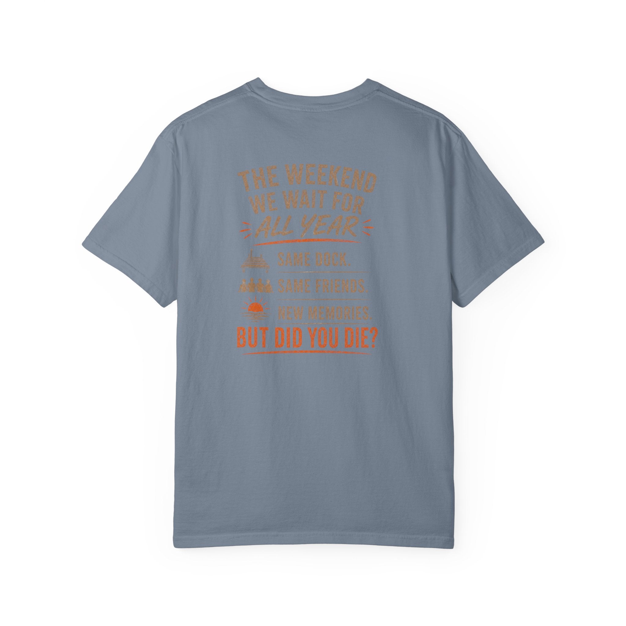 Lakehouse Dock T-Shirt — "Band on the Dock" Sunset Graphic Tee (Tennessee 2024)