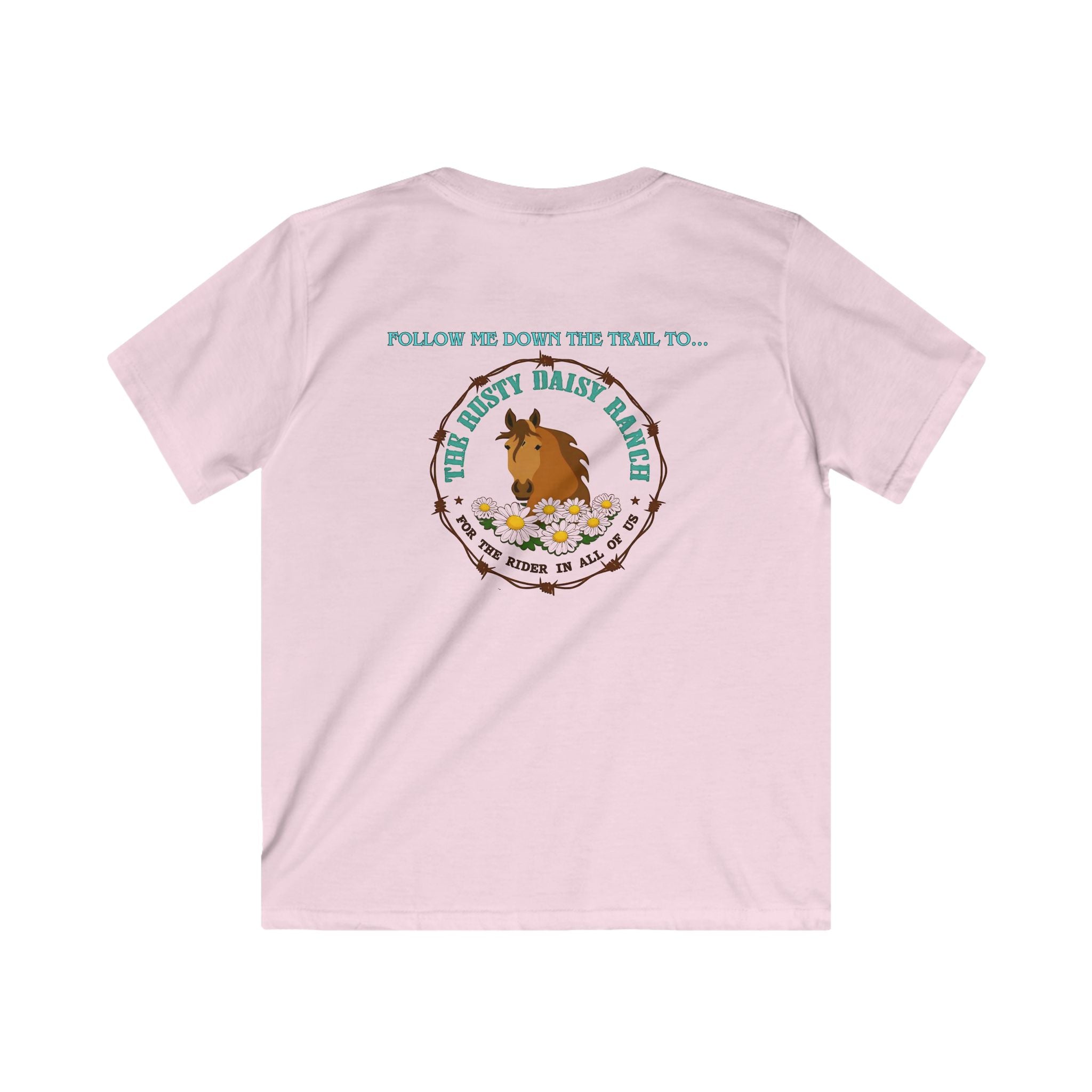 Kids Tee — RDR logo front & Follow me down the trail to with logo on back