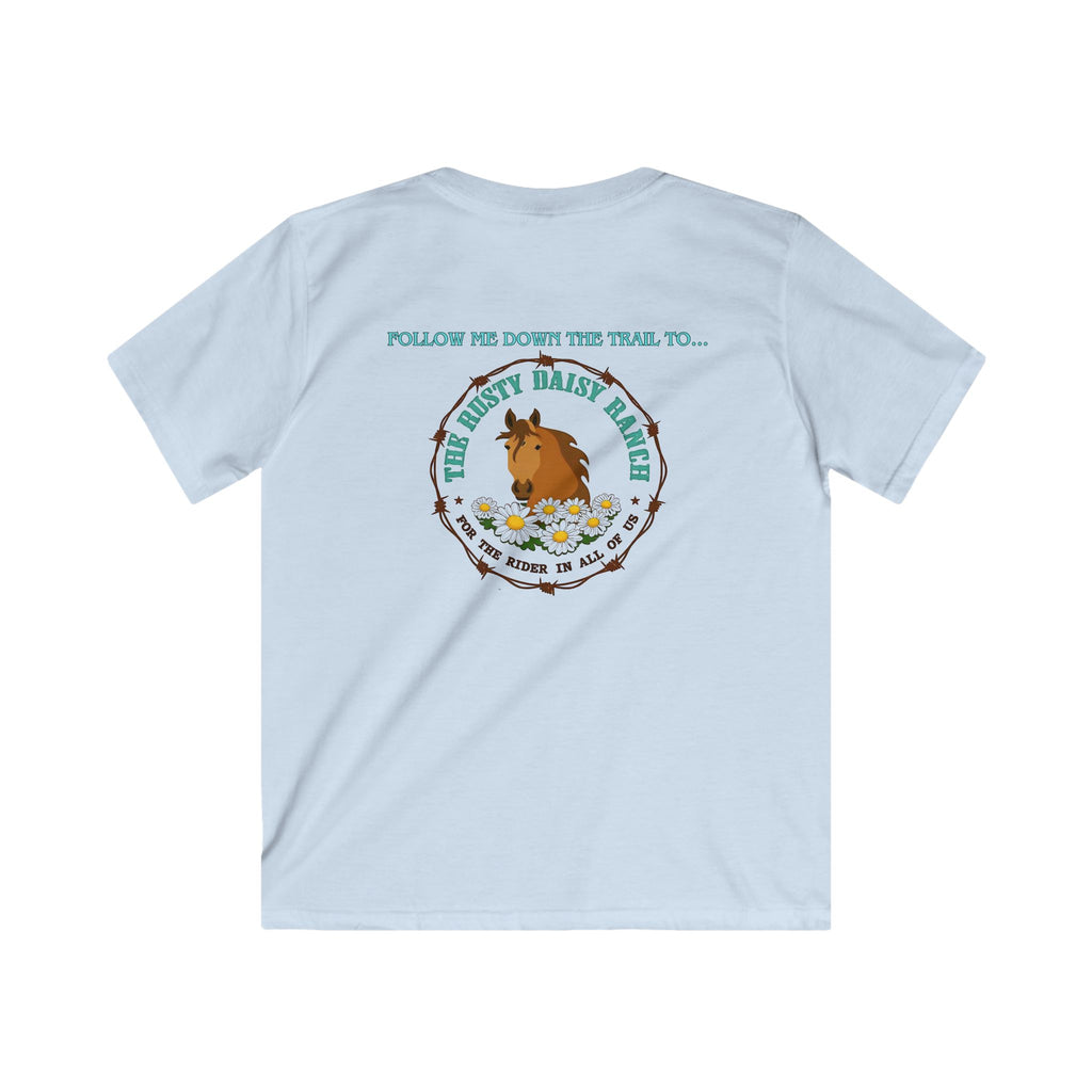 Kids Tee — RDR logo front & Follow me down the trail to with logo on back
