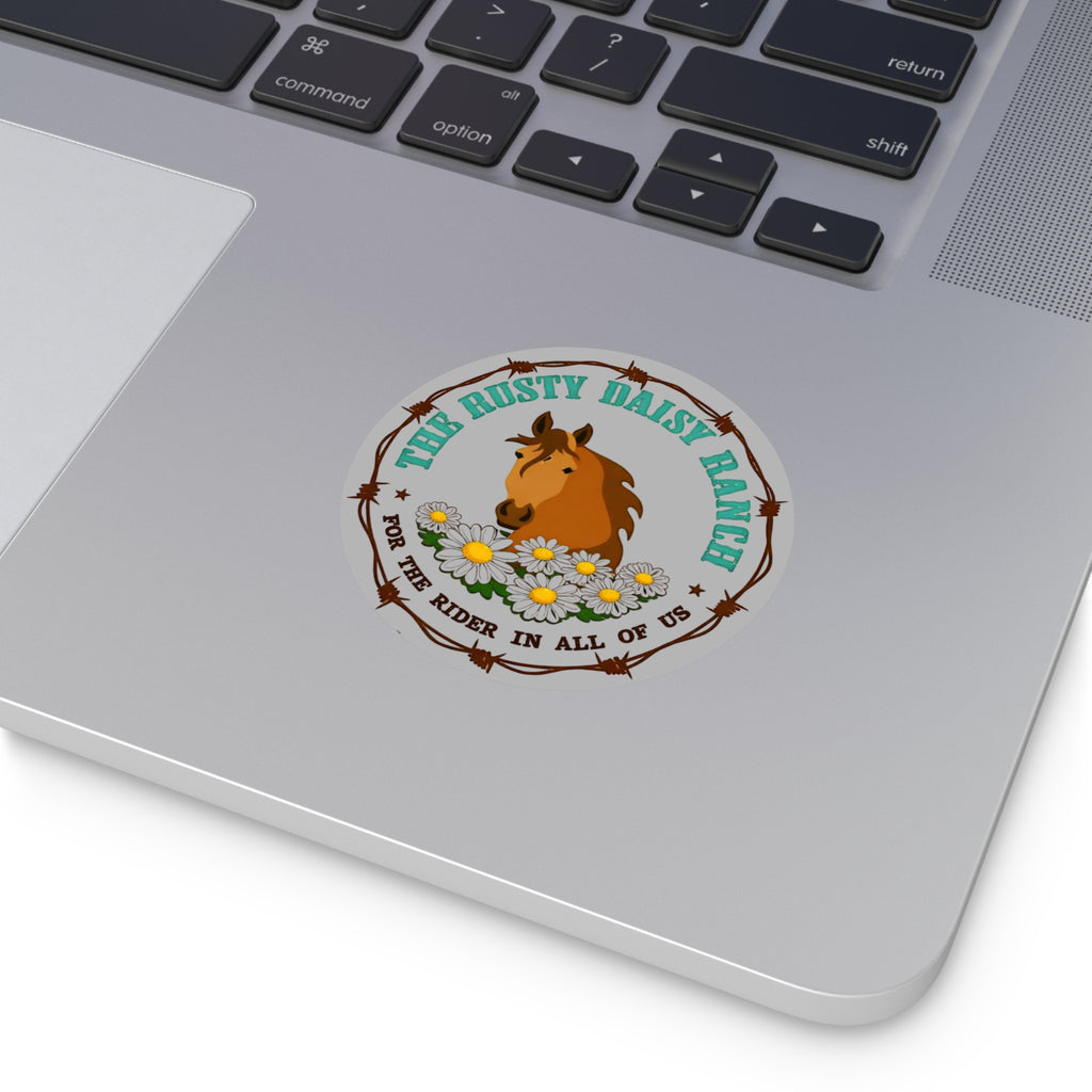 Rusty Daisy Ranch Round Vinyl Sticker