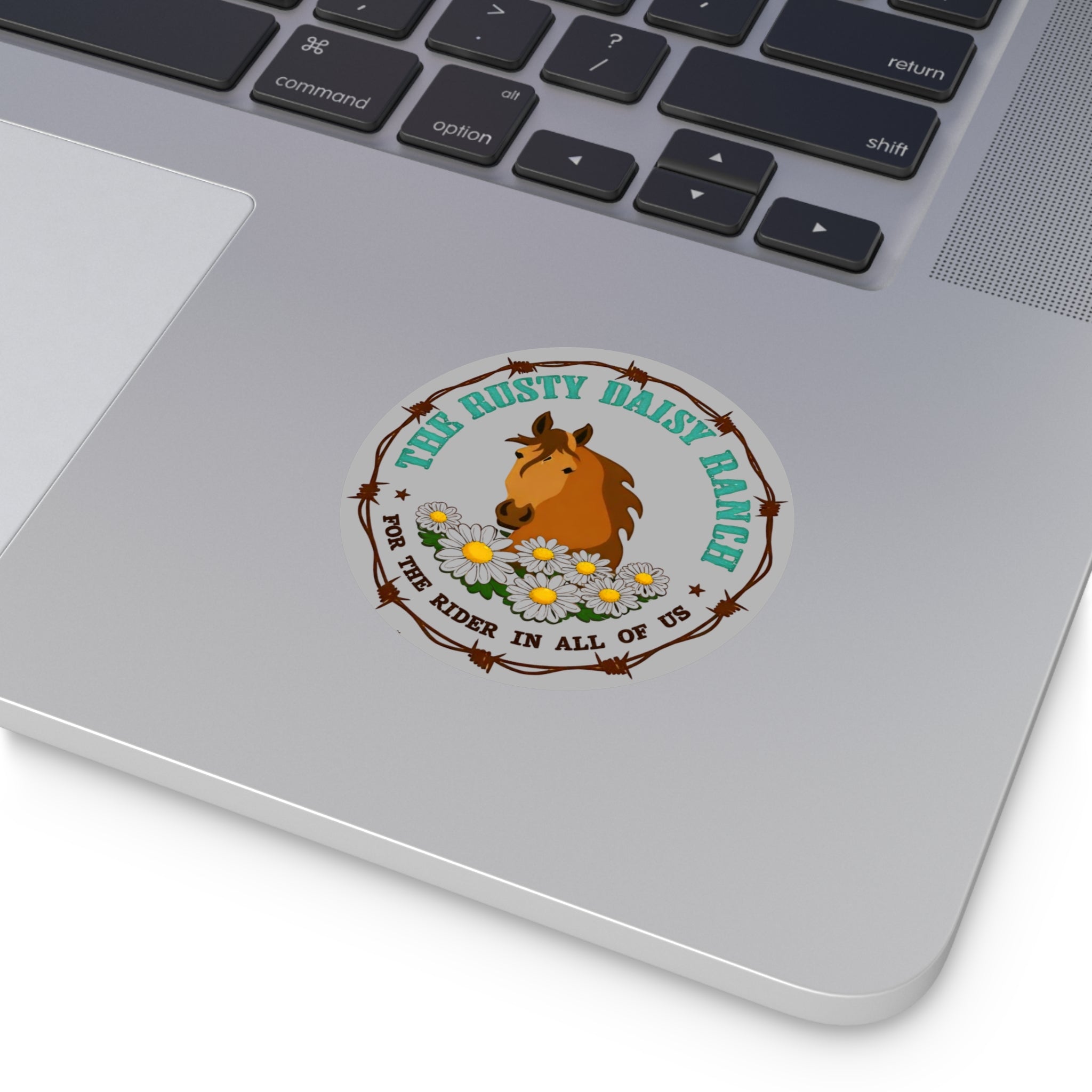 Rusty Daisy Ranch Round Vinyl Sticker
