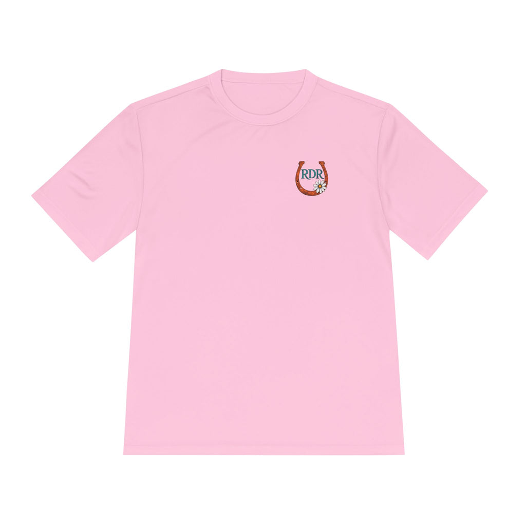 Moisture‑Wicking Shirt- RDR logo front & Rusty Daisy Ranch logo on back