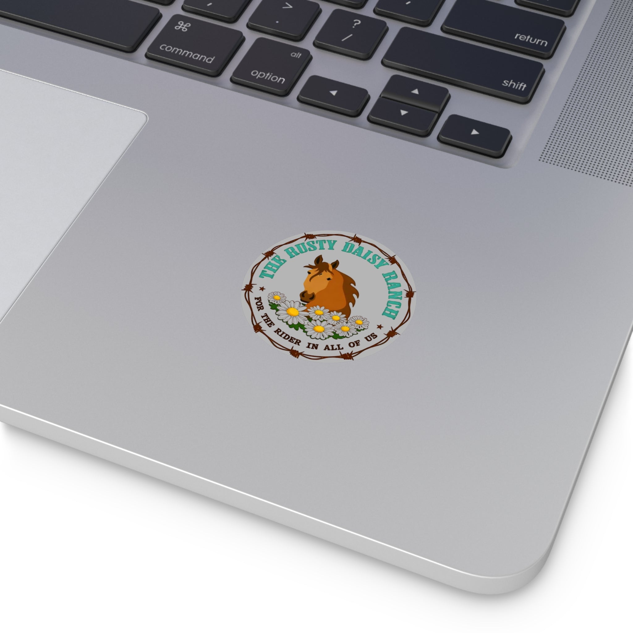 Rusty Daisy Ranch Round Vinyl Sticker