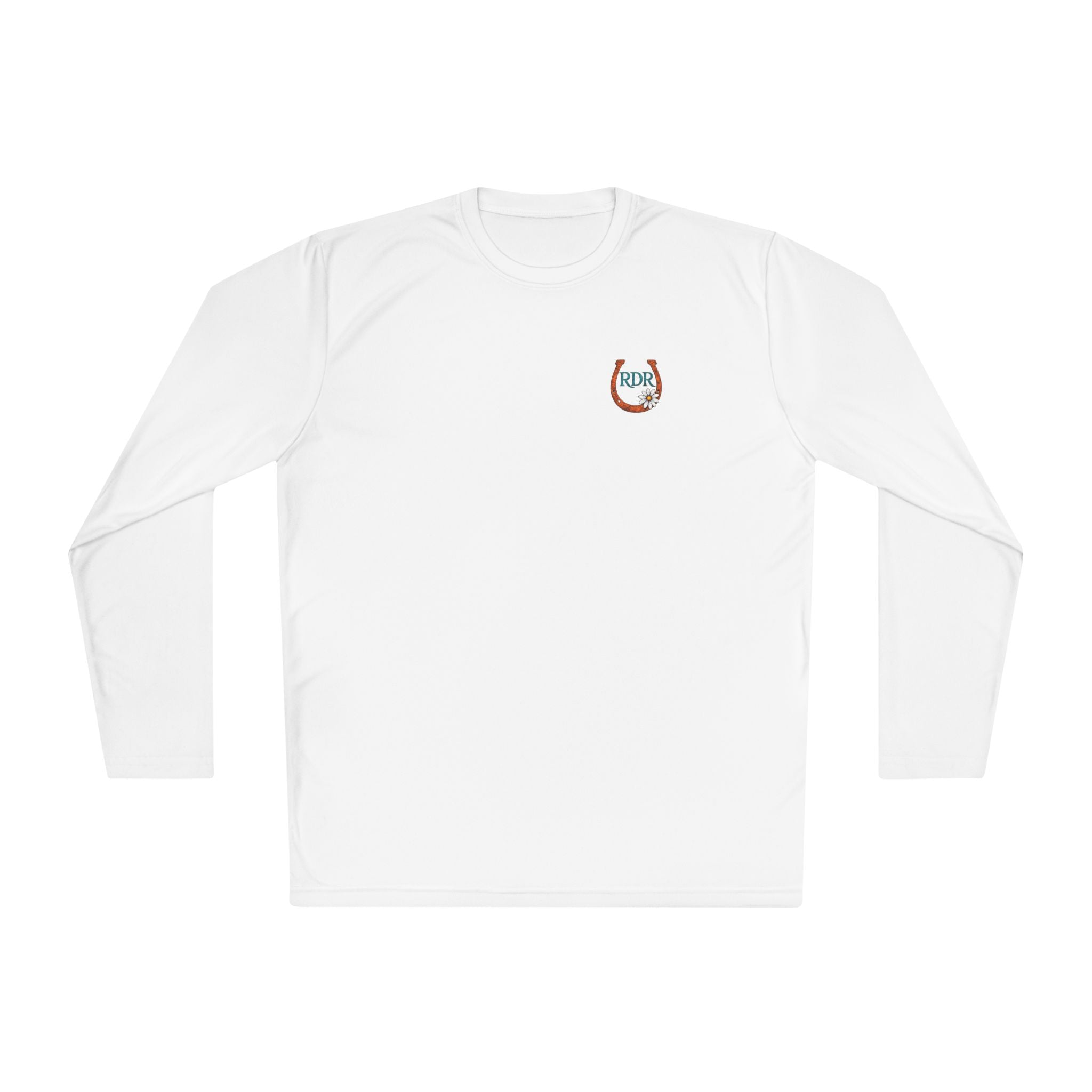 Long Sleeve Tee — RDR logo front & Rusty Daisy Ranch logo & "Follow me down the trail to" back